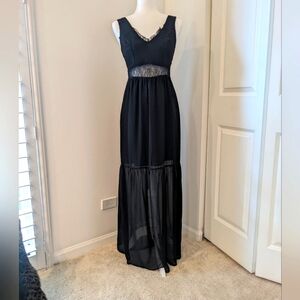 BCBGGeneration Formal Black Lace Maxi Size 4